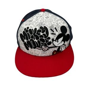 Disney Parks Mickey Graffiti Snap Back Hat